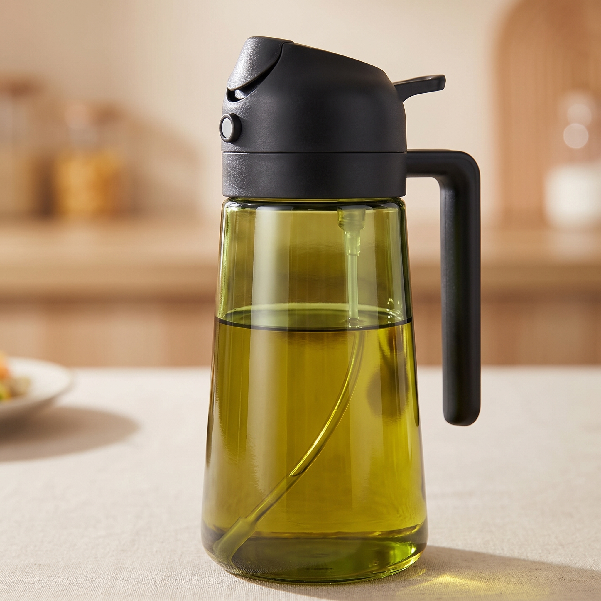Easy-Pour Dark Glass Oil Sprayer - 2-in-1 Spray & Pour Olive Oil Dispenser