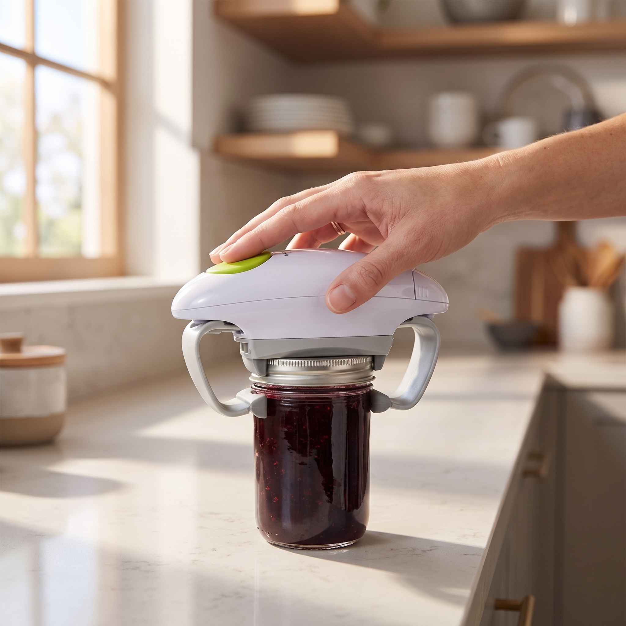 Effortless Electric Jar Opener - Hands-Free One-Touch Lid Remover