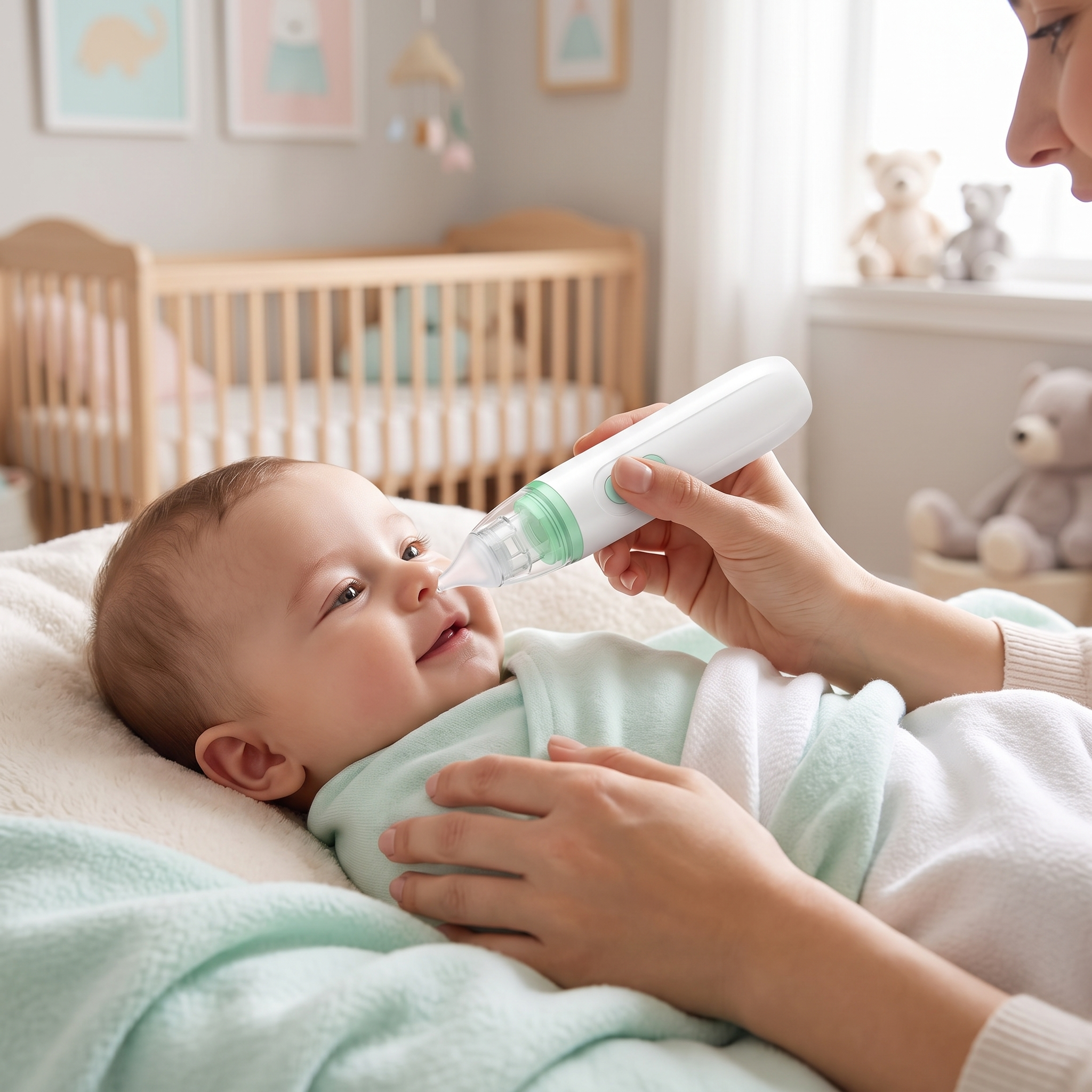 Electric Baby Nasal Aspirator - Gentle Nose Cleaner for Newborns & Toddlers
