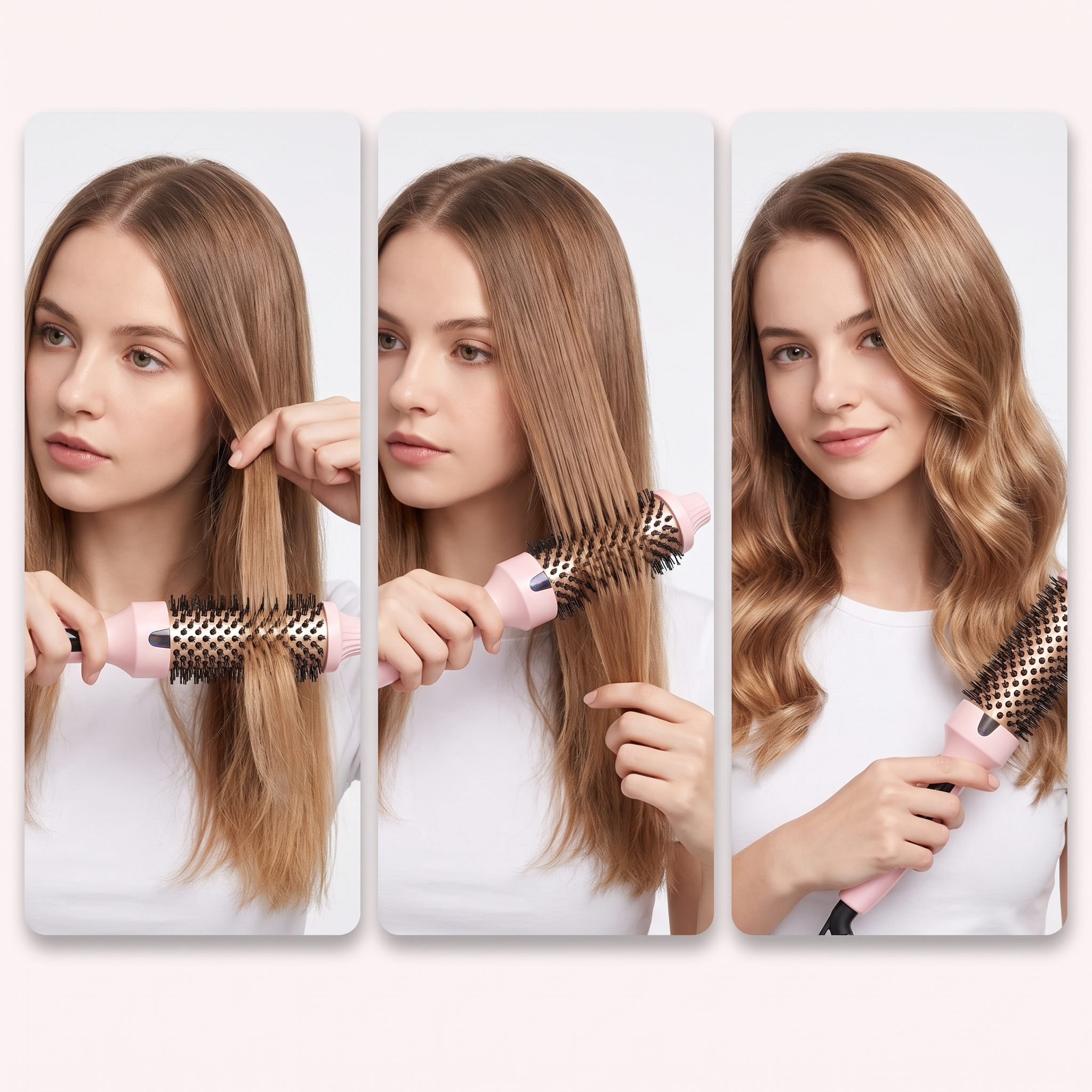 Effortless Blowout Brush - Heated Volumizing Styler for Salon Hair at Home