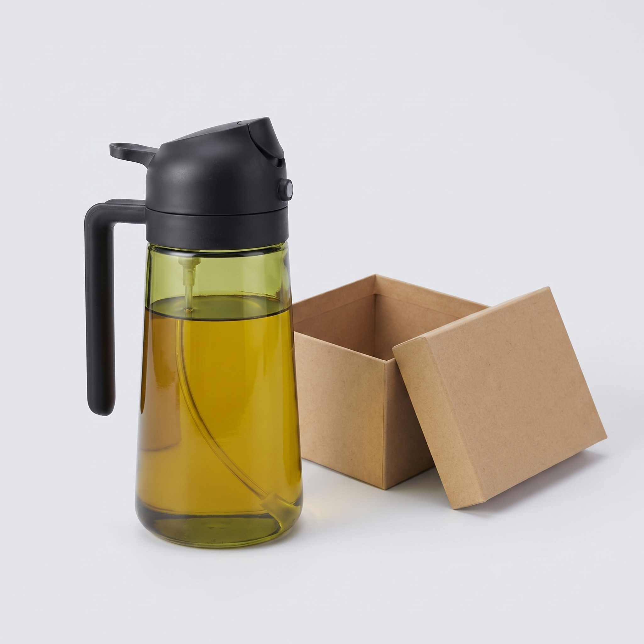 Easy-Pour Dark Glass Oil Sprayer - 2-in-1 Spray & Pour Olive Oil Dispenser