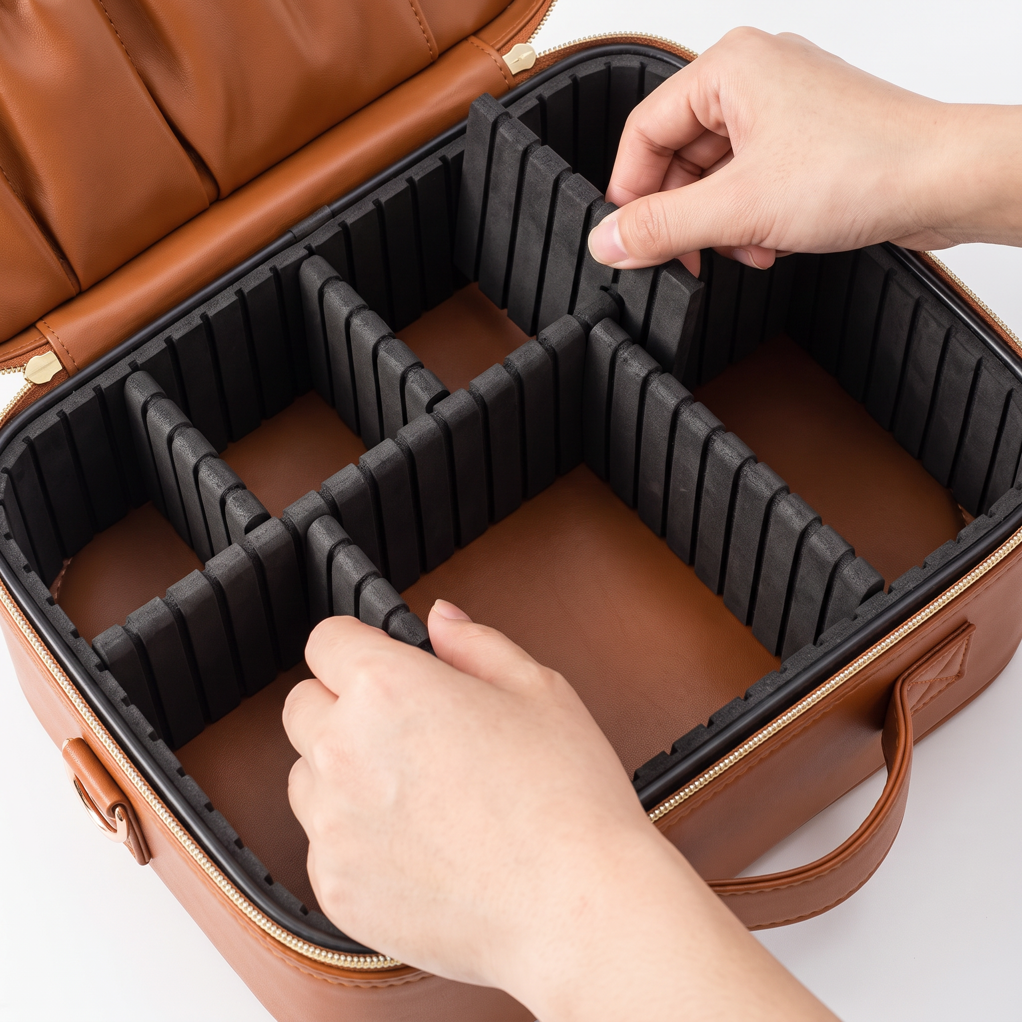 Glam On-The-Go Mirror Case - Lighted Travel Makeup Organizer with LED Mirror
