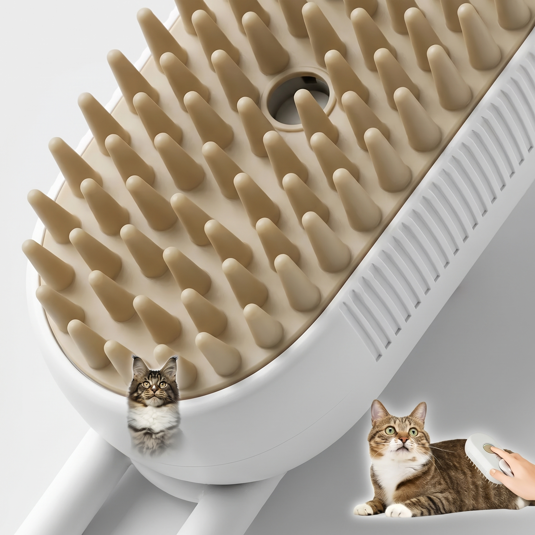 Pet Grooming Steam Brush - Self-Cleaning Massage Brush for Cats & Dogs
