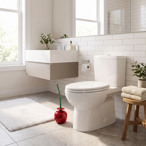 Cherry Charm Toilet Brush Set