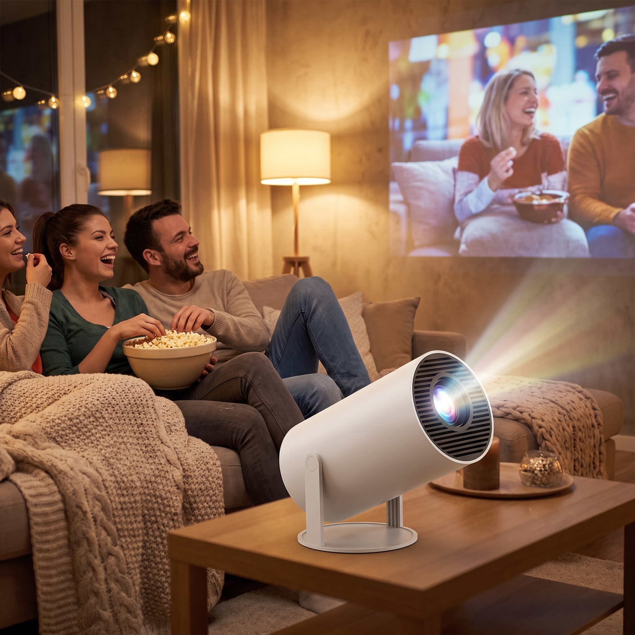 Portable Smart Projector - Wireless Home Cinema, 4K Supported