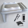 Toddler Inflatable Travel Bed - lie-flat airplane and car seat bed with raised safety bumper rails and included pump