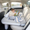 Toddler Inflatable Travel Bed - lie-flat airplane and car seat bed with raised safety bumper rails and included pump