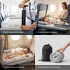 Toddler Inflatable Travel Bed - lie-flat airplane and car seat bed with raised safety bumper rails and included pump