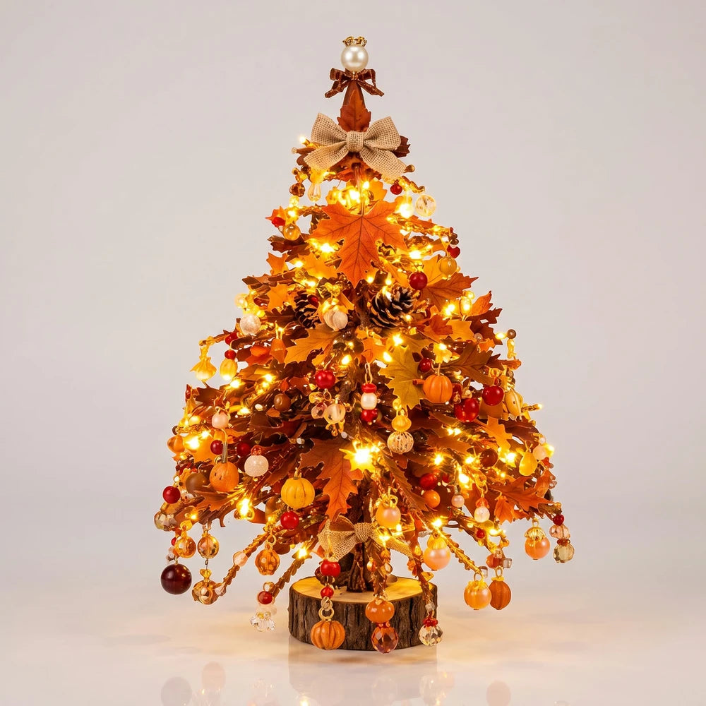 Autumn Glow style beaded tree with maple orange beads