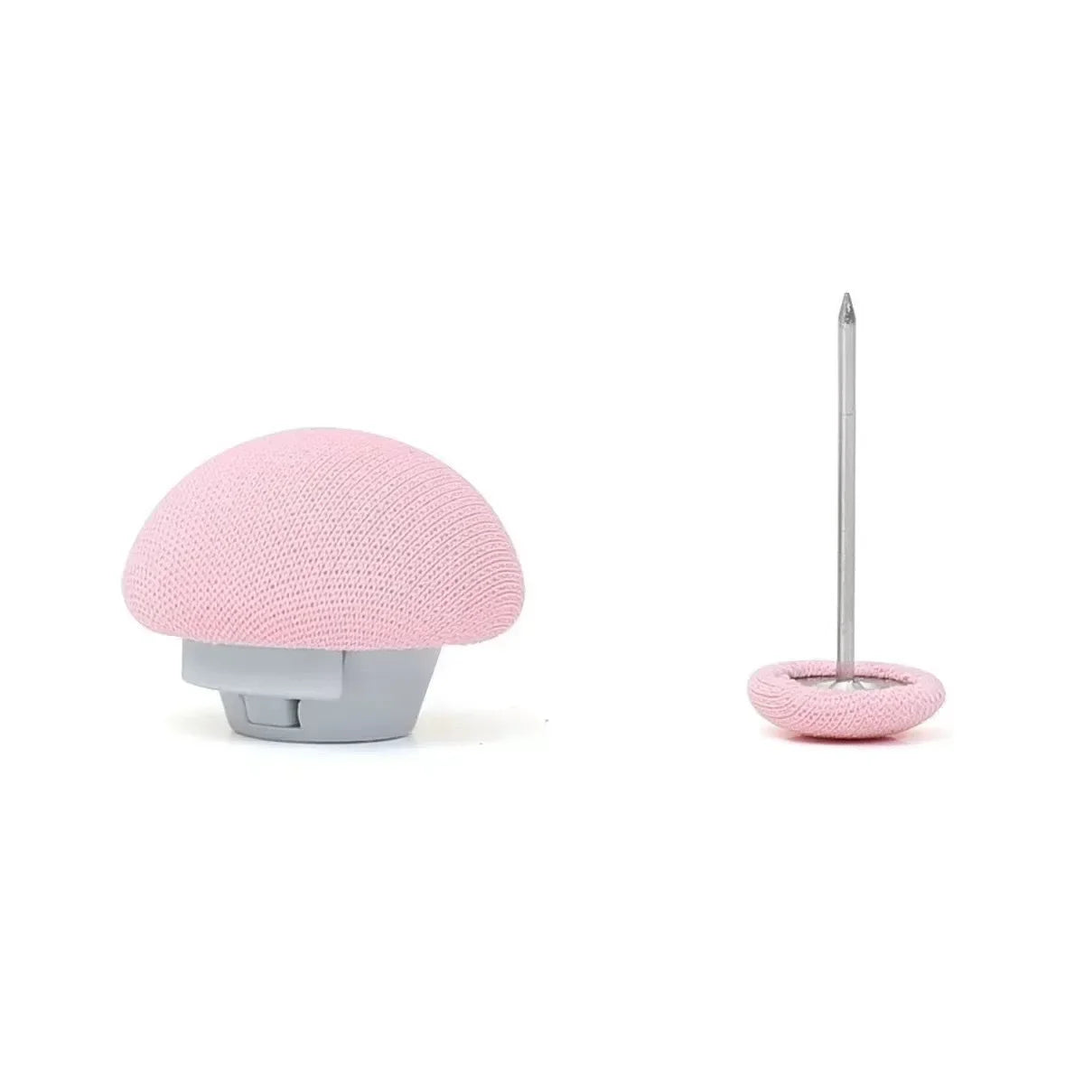 Pink Stay-Put Duvet Clip showing the padded locking cap and the pin base side by side