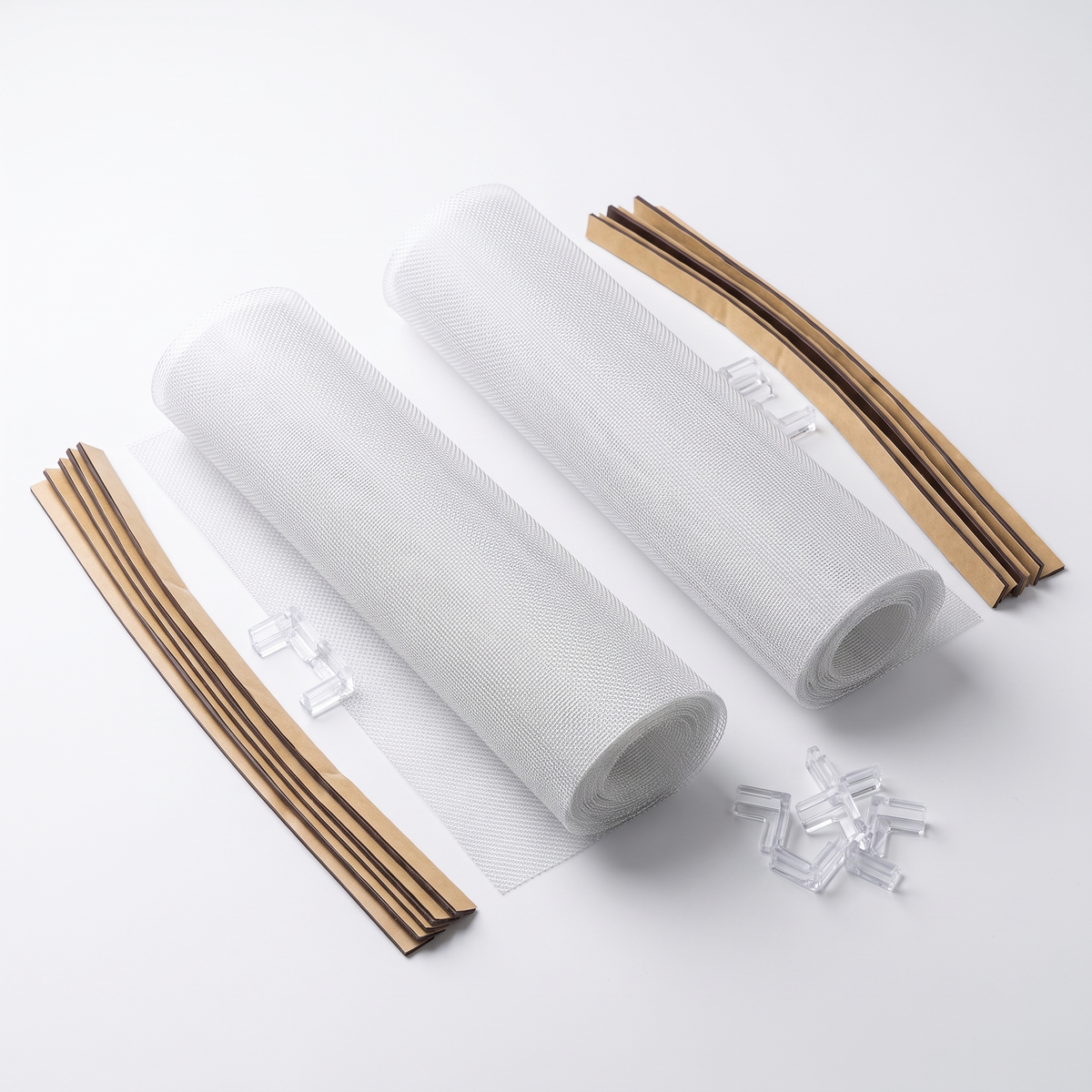Stay-Clear 2-pack kit: two mesh sheets and clear rim clips