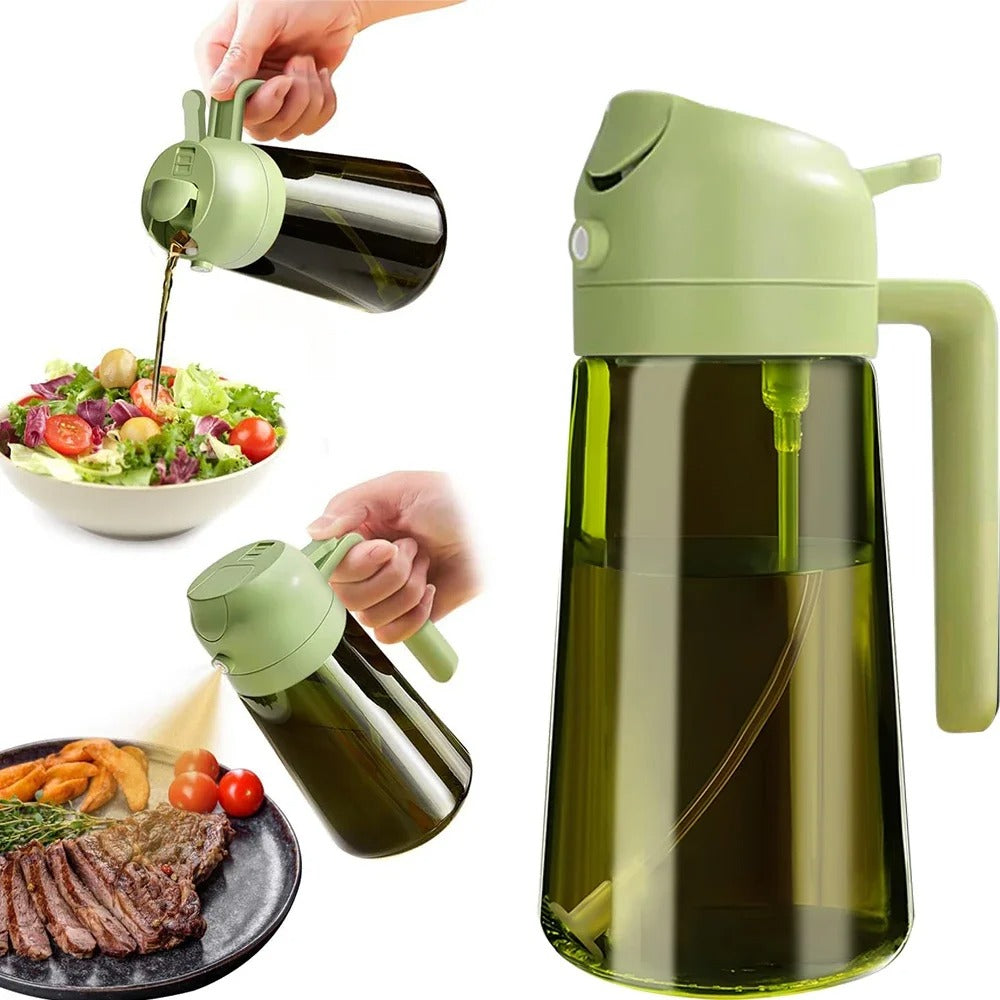 Easy-Pour Dark Glass Oil Sprayer - 2-in-1 Spray & Pour Olive Oil Dispenser