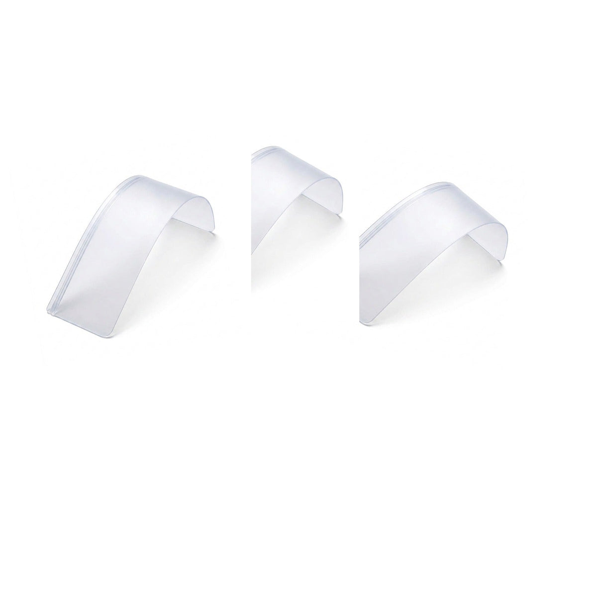 Three pack of frosted toilet pee splash guard strips